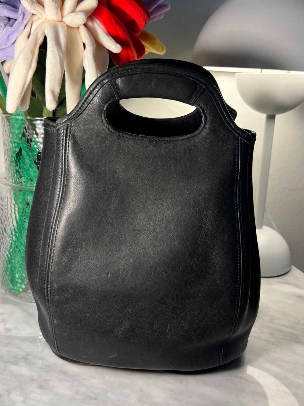 VINTAGE Coach 9994 1996 Convertible Backpack Bucket Bag Black Leather made  USA